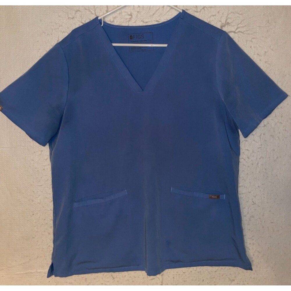 Figs Scrub Top Casma PO1659 Ceil Blue Women's XL three pocket